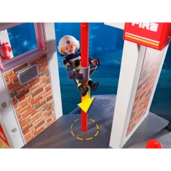 Playmobil City Action Grote Brandweerkazerne Met Helicopter^ Speelfiguren