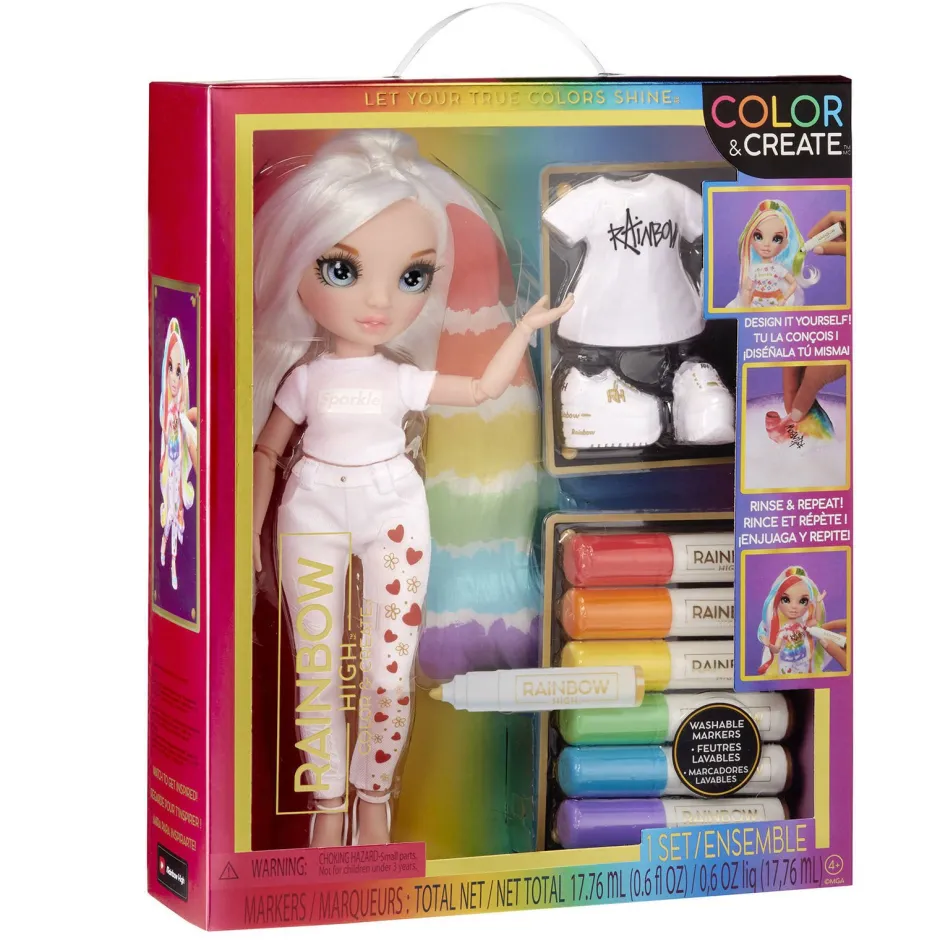 Rainbow High Color & Create Fashion Doll- Character 1 (Blue Eyes)^ Houten Speelgoed