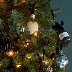 Riviera Maison Kerstbal Glitter Bow (O12 Cm) New