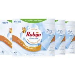 Robijn Classics Stralend Wit Wasmiddeldoekjes - 4 X 16 Wasstrips - Voordeelverpakking - 64 Wasbeurten Outlet