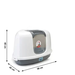 Savic Nestor Corner - Kattenbak - Grijs/Wit - 58X45X40 Cm Discount