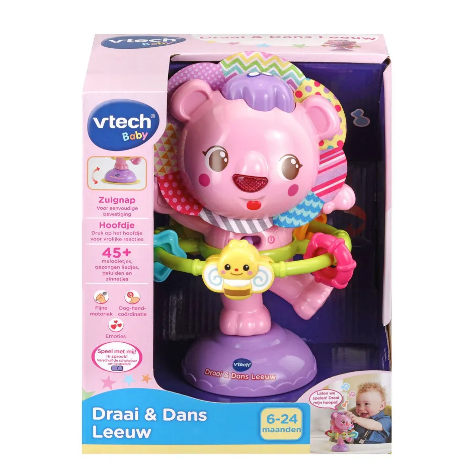 VTech Baby Dans & Draai Leeuw Roze^ Peuterspeelgoed