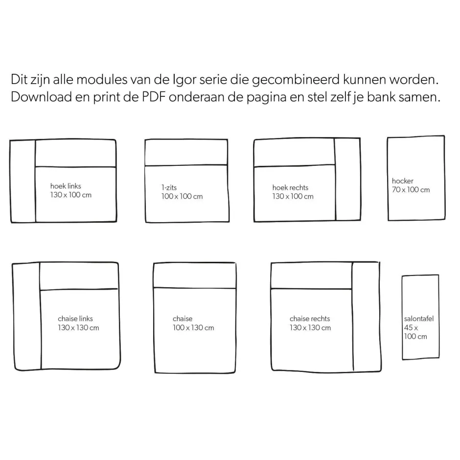 Wehkamp Home Igor Modulair Bankelement (1-Zits)