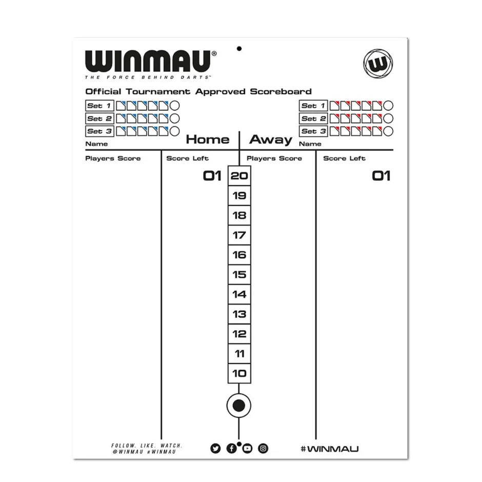 Winmau Whiteboard Scoreboard 40 X 30^ Darten