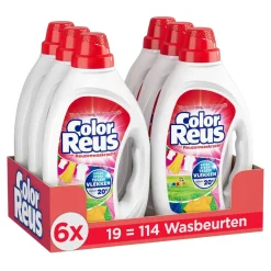 Witte Reus Color Reus Gel - Vloeibaar Wasmiddel - Gekleurde Was - Voordeelverpakking - 6 X 19 Wasbeurten - 114 Wasbeurten Sale