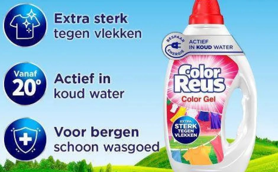 Witte Reus Color Reus Gel - Vloeibaar Wasmiddel - Gekleurde Was - Voordeelverpakking - 6 X 19 Wasbeurten - 114 Wasbeurten Sale