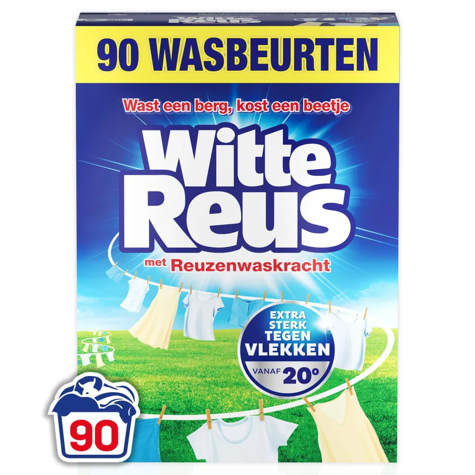 Witte Reus Poeder - Waspoeder - Witte Was - Grootverpakking - 90 Wasbeurten New