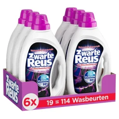 Witte Reus Zwarte Reus Gel - Vloeibaar Wasmiddel - Voordeelverpakking - 6 X 19 Wasbeurten - 114 Wasbeurten Clearance