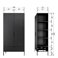 Woood Kledingkast Adam Discount