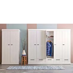 Woood Connect Kast 2-Deurs Met Lade - Grenen - Wit - 195X94X53 Connect Clearance